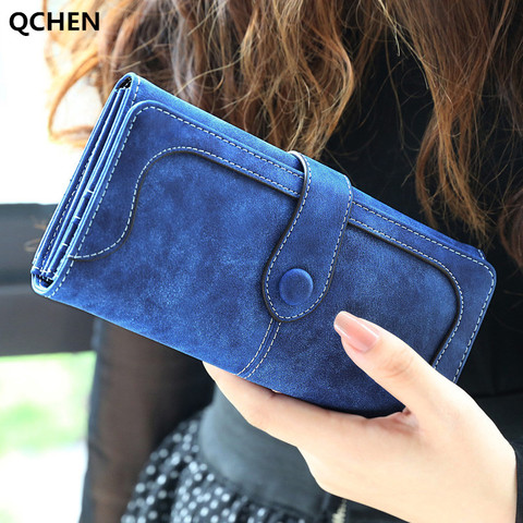 Women's wallet Faux Suede Long Wallet Women Matte Leather Lady Purse High Quality Female Wallets Card Holder Clutch Carteras 610 ► Photo 1/6