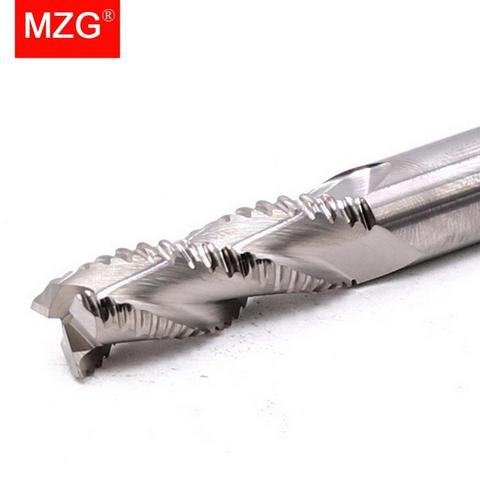 MZG 1PCS HRC55 3 Flute Rough End Mill 4mm 6mm 8mm CNC Machining Tool Lathe Aluminum  Milling Cutter Flat Roughness End Mill ► Photo 1/6