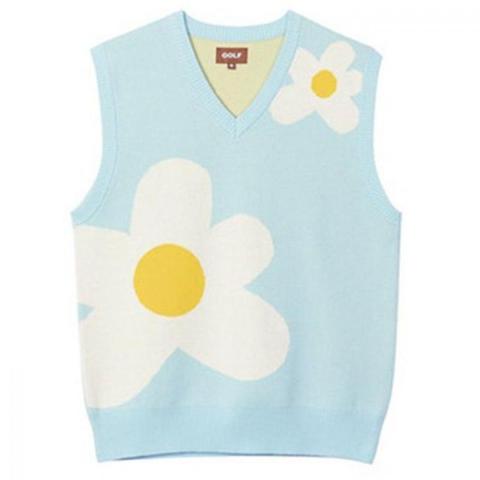 Men Sweater Vests  Luxury Golf Flower Le Fleur Tyler The Creator Knit Casual Sweaters Vest Sleeveless Asian Plug Size High Drake ► Photo 1/6