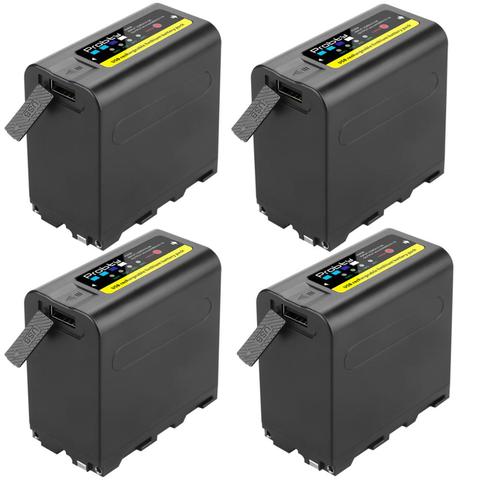 4Pcs USB Output 8800mAh NP-F970 Battery with LED Power Indicator for Sony NP-F970, NP-F975, NP-F960, NP-F950, NP-F930, DCR, DSR ► Photo 1/6