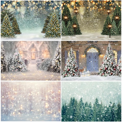 Photography Background Christmas Decoration Tree Retro Vintage Wooden Wall Fireplace Christmas Backdrops for Photo Studio ► Photo 1/6