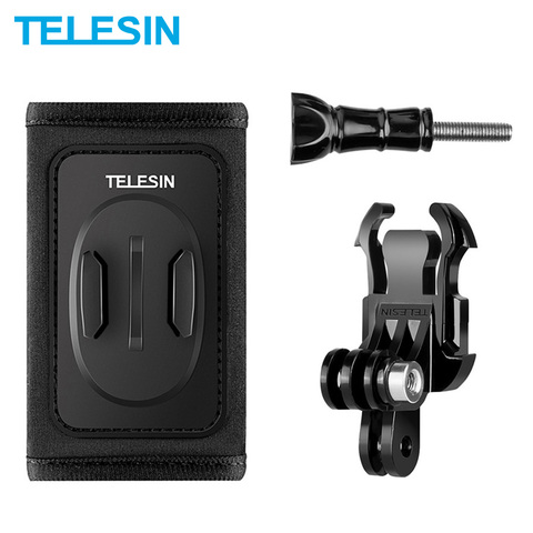 TELESIN Backpack Strap Bracket Mount for GoPro Hero 9 8 7 6 5 4 3 for SJCAM EKEN DJI Osmo Action Camera Sports Accessories ► Photo 1/6