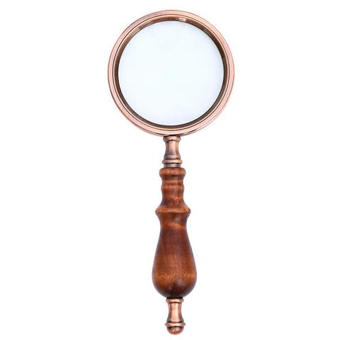 10X Magnifying Glass Retro Handheld Magnifier Wooden Handle Optical Glass Magnifying Glass for Reading Coins Repair Work #35 ► Photo 1/6