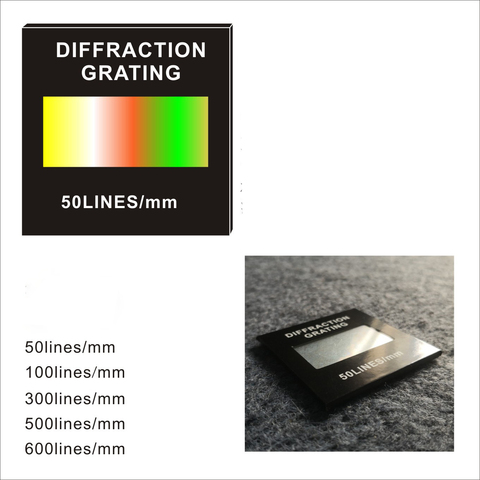 Diffraction Transmission Grating, 50/100/300/500/600 Line Teaching Demonstration Optical Instruments-Optical 50x50 ► Photo 1/2