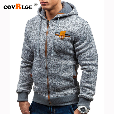 Covrlge Men Sports Casual Wear Zipper COPINE Fashion Jacquard Hoodies Fleece Jacket Fall Sweatshirts Autumn Winter Coat MWW181 ► Photo 1/6