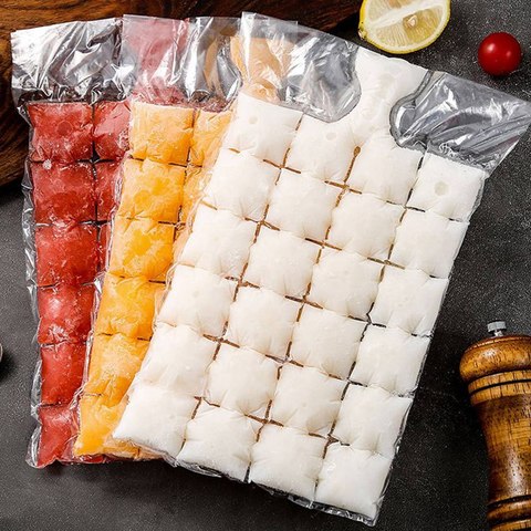 10pcs Ice Mould Disposable Portable Ice Cube Bags Transparent Faster Freezing  Ice-Making Ice Bag Kitchen Gadgets Ice Cube Maker