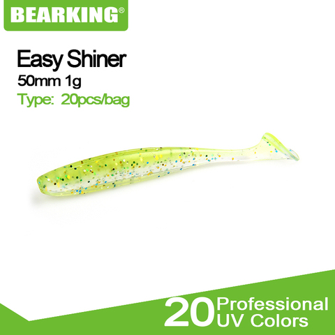 BEARKING Shiner 50mm 1g 20pcs/bag fishing Artificial Baits Wobblers Soft Lures Shad Carp Silicone Fishing Soft Baits Tackle ► Photo 1/6