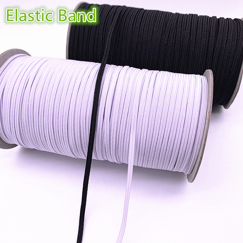 3-12mm 5 Yards Hight-Elastic Bands Spool Sewing Band Flat Elastic Cord White Black for Jewelry Making Diy Handmade Accessories ► Photo 1/6