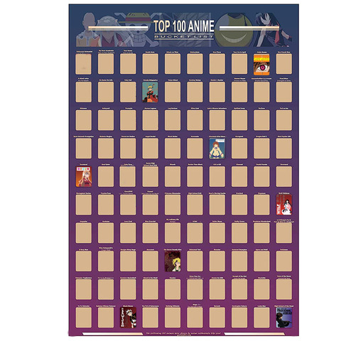 Buy Online Decoration Home Top 100 Anime Scratch Off Poster Anime Bucket List Premium And Artistic Icons Great Gift For Anime Enthusiasts Alitools