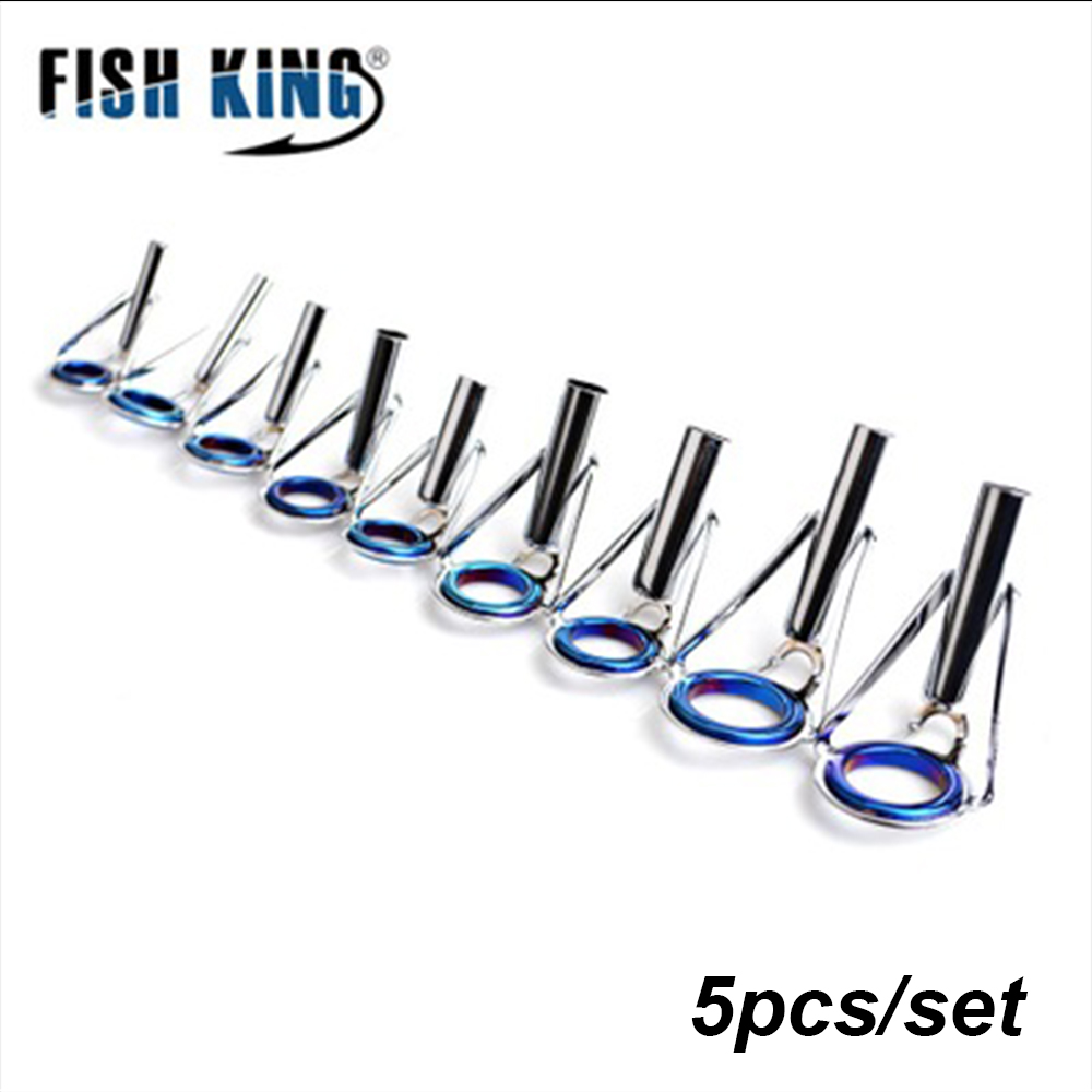 10Pcs Set Black Fishing Rod Guide Ring Kit for Repairing  6#-42# Stainless Steel