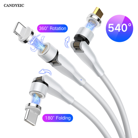 CANDYEIC Magnetic Charger For iPhone Magnetic USB Cable for Samsung Huawei Xiaomi Type C Cable Magnetic Cable Micro USB Cable ► Photo 1/6