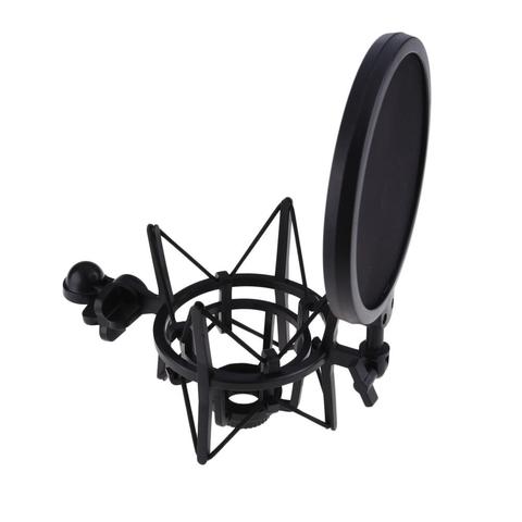 vanpower Microphone Mic Professional Shock Mount with Pop Shield Filter Screen Provide Maximum Isolation from Handling Vibration ► Photo 1/6