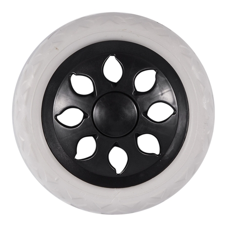 Black White Plastic Core Foam Shopping Trolley Cartwheel Casters ► Photo 1/6