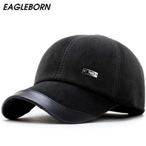 New Autumn Winter Men's Baseball Cap Keep Warm Corduroy Male Hat with Protective Ear Thickening Polar Fleece Lining Snapback Hat ► Photo 1/4