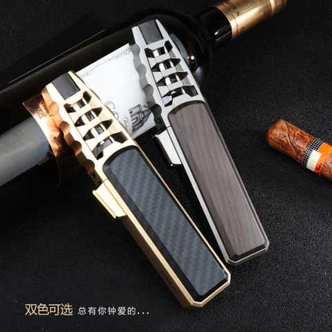 Jet Big Flame Cigar Lighter Torch Turbo Cigar Refillable Gas Lighter Windproof Powerful Metal BBQ Spray Gun Cigarette Lighter ► Photo 1/5