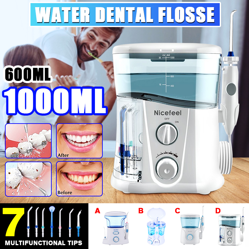 Nicefeel 1000ml Electric Oral Irrigator Teeth Cleaner Care Dental Flosser SPA Water Flosser + 7 Pcs Jet Tips ► Photo 1/6