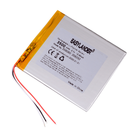 3.7V 3500mAh 358292 Universal Tablet Battery for Prestigio MultiPad PMT3797 3G Wize 3797 3G 3500mah 3.7V Polymer li-ion ► Photo 1/6