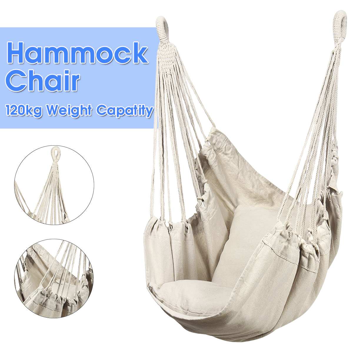 Nordic Style White Hammock, White Outdoor Hammock Chair