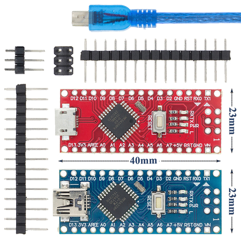 1pcs Blue/Black/Red ATMEGA328/168P Nano V3.0 controller NANO V3 compatible nano CH340 USB driver CABLE For Arduino ► Photo 1/6