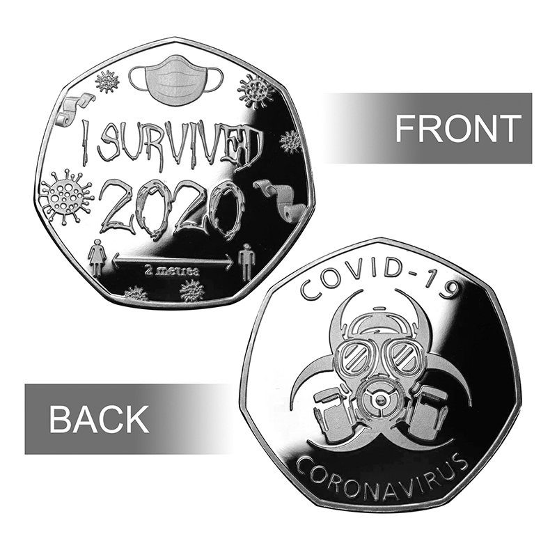 1 PCS, Gold 2020 Silver Commemorative Coins with I Survived 2020 Picture Perfect Souvenir Gift for Friends Family Collectors