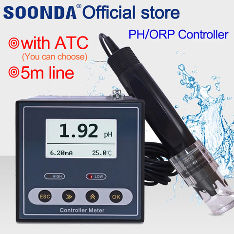 PH Controller Meter Real Time Industrial PH Monitor relay upper lower limit control on line ORP PH meter tester sewage disposal ► Photo 1/6