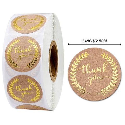 1Inch Round 50Pcs Thank You Sticker wad with Gold Leaf Olive Branch Stickers for Local Handmade Gift Sticker Gold Seal Labels ► Photo 1/6