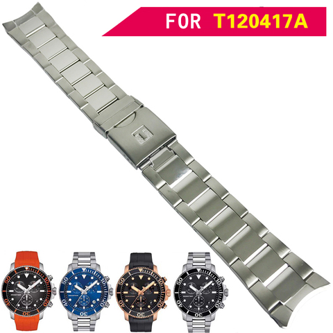 21mm T120407 22mm T120417A New Watch Parts Male Solid Stainless Steel Bracelet Strap Watchbands For T0120417 ► Photo 1/6