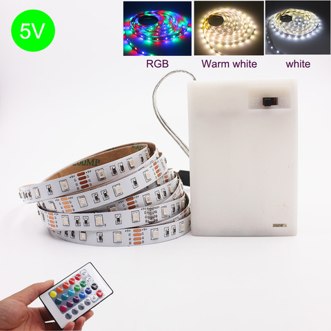 3AA Battery 5V USB LED Strip 2835 DC LED Light Flexible 50CM 1M 2M 3M 5M White Warm RGB For TV Background Lighting Night light ► Photo 1/6