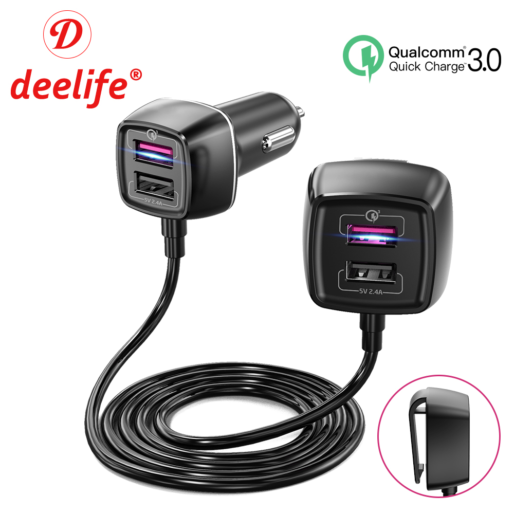 Deelife 4 USB Port Car Charger in Cigarette Lighter Socket for