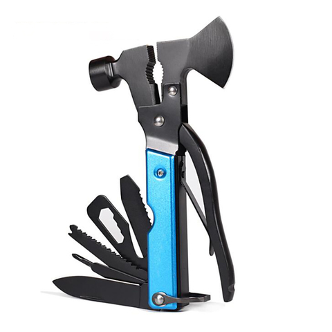Safety Axe Hammer 15 In 1 Multifunctional Ax Pliers Saw Wrench Corkscrew Cutter Combination Tools Outdoor Camping Safety Hammers ► Photo 1/6