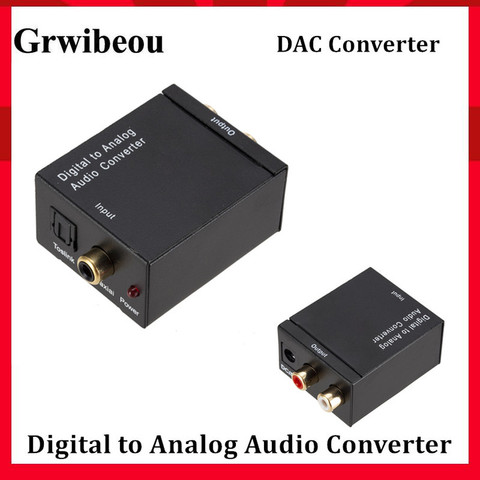 Grwibeou DAC Digital to Analog Audio Converter 2*RCA Amplifier Decoder Optical Fiber Coaxial Digital to Analog DAC Amplifier ► Photo 1/6