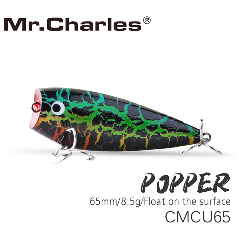 Mr.Charles CMCU65 popper Lure 65mm 8.5g Float on the surface  Swimbait Hard Bait High Carbon Steel Hook ► Photo 1/2