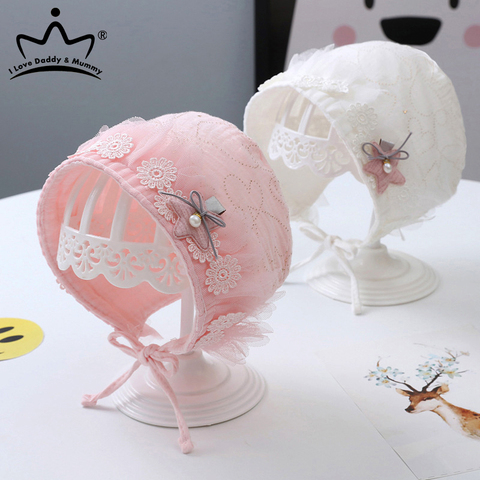 Newborn Hat Princess Baby Girl Lace Flower Cap Summer Cute Cotton Hats Baby Photography Props ► Photo 1/6