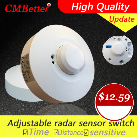 Newest 5.8GHz HF Systerm LED Microwave 360 Degree Radar Sensor Light Switch Ceiling light Occupancy Body Motion Detector ► Photo 1/6