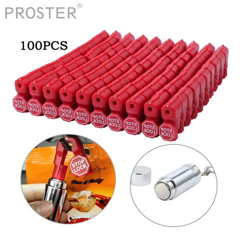 Proster 100Pcs 6mm Security Stop Lock with 1 Magnetic Detacher Key for Supermarket Help Hook Anti-Theft Safety Plastic Lock Kit ► Photo 1/6