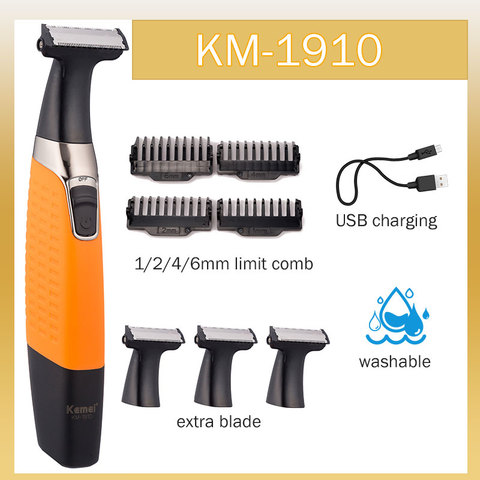 kemei body trimmer rechargeable electric shaver beard shaver electric razor men shaving machine hair trimmer face care ► Photo 1/6