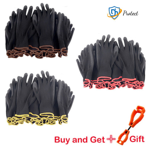 PU nylon safety coating gloves gardening work protection construction workers protective gloves coating machinery work gloves ► Photo 1/6