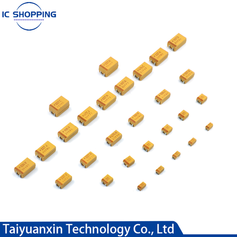 10PCS 3216A 3528B 6032C 7343D 7343E Type Tantalum capacitor 6.3 10 16 25 35 50V 1 2.2 3.3 4.7 6.8 10 15 22 47 100 220 330 470UF ► Photo 1/3