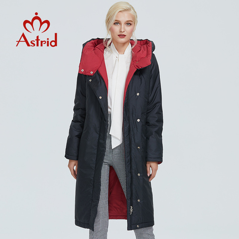 2022 Astrid winter jacket women Contrast color long thick cotton clothing with cap and zipper warm coat women parka AT-6703 ► Photo 1/6