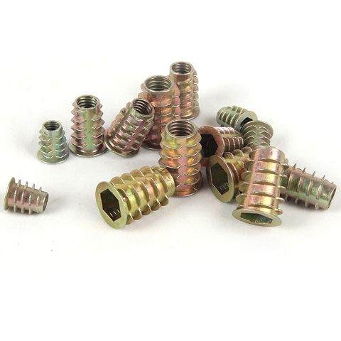 10/20/30/50Pcs M4 M5 M6 M8 M10 Zinc Alloy Thread For Wood Insert Nut Flanged Hex Drive Head Furniture Nuts ► Photo 1/3