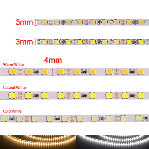 5m LED Strip 2835 SMD 120LEDs/m DC12V 4MM Flexible LED Rope Ribbon Tape LED Light Lamp 3mm SMD 2025 LED Strip ► Photo 1/6