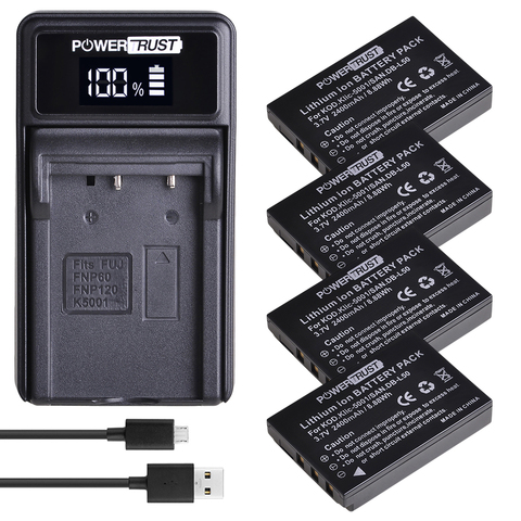 KLIC-5001 DB-L50 Battery + LED Charger for Sanyo DB-L50 Kodak P850 Z760 DX7590 DX7630 Zoom Sanyo DMX-FH1 FH11 HD1000 HD2000 ► Photo 1/6