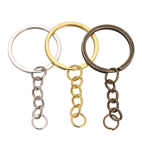 Wholesale 10~50mm Metal Split Key Ring  Keychain Ring With 4 Colors 