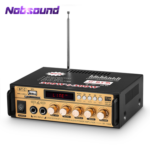Nobsound Bluetooth Digital Amplifier Stereo Audio Receiver Home / Car / Marine Power Amp Lossless USB Music Player MIC SD Card ► Photo 1/6