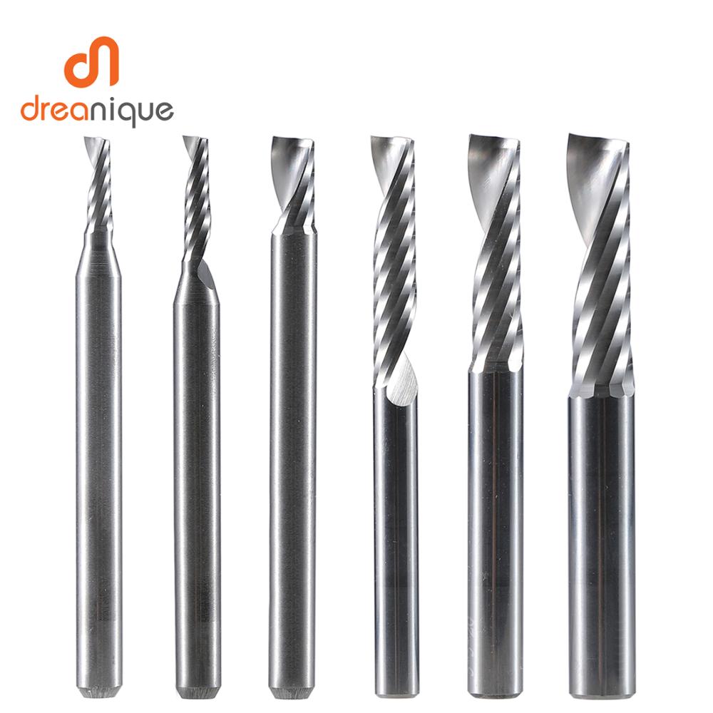 1/8" Carbide CNC Router Bits Single Flute Engraving Machine Cutting Tools 22mm 