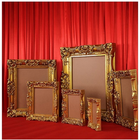 Carved Antique Gold Photo Picture Frame Wedding Decoration Wall European ABS Oil Painting Frame ► Photo 1/5