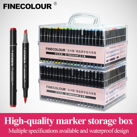 Finecolour Art Markers/Plastic Portable Hard Box EF100/101/102/103 160/240/480 Colors Alcohol Based Ink Marker Double-Head Brush ► Photo 1/6