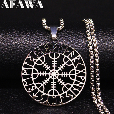 Viking Amulet Necklace Fashion Necklaces Women Silver Color Stainless Steel Statement Necklace Jewelry collier femme N3073S01 ► Photo 1/6