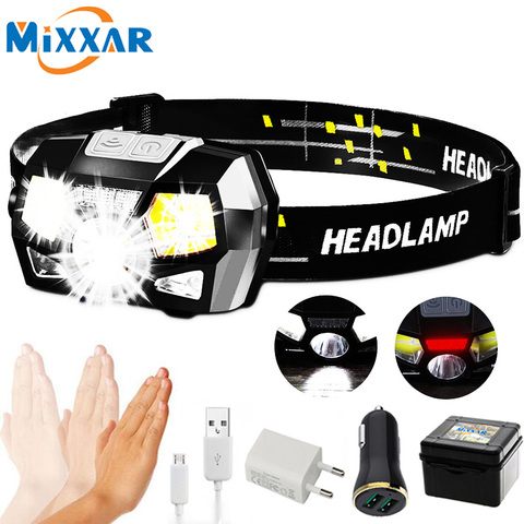 ZK20 COB LED mini Headlamp usb Rechargeable Headlight Red Light headlamp-sensor Head Lamp Light Lantern lampe frontale ► Photo 1/6