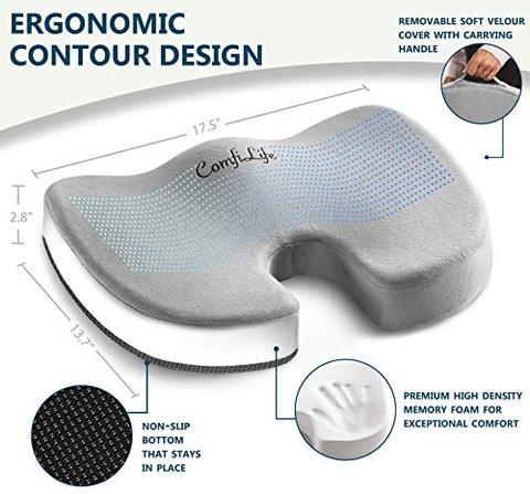 ComfiLife Gel Enhanced Cushion – Non-Slip Orthopedic Gel And Memory Foam Caudal  Spine Cushion ► Photo 1/6